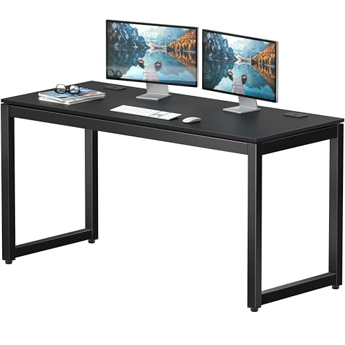 SHW 55-Inch Commercial-Grade Office Computer Desk, Black