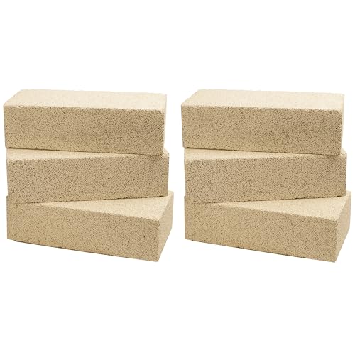 All About Steel - Insulating Fire Bricks Forges, Heating Oven Kilns and Fireplaces 9X4.5X2.5 inch 6 Pack (Beige Color)