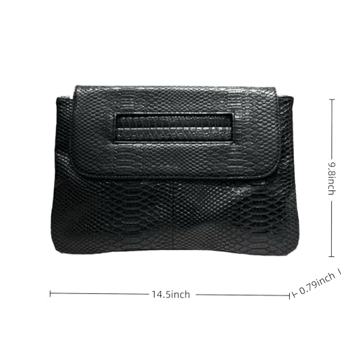 Image of Women Classic Crocodile Pattern Faux Leather Clutch Purse Oversized Female Shoulder Bag Messenger Handbag