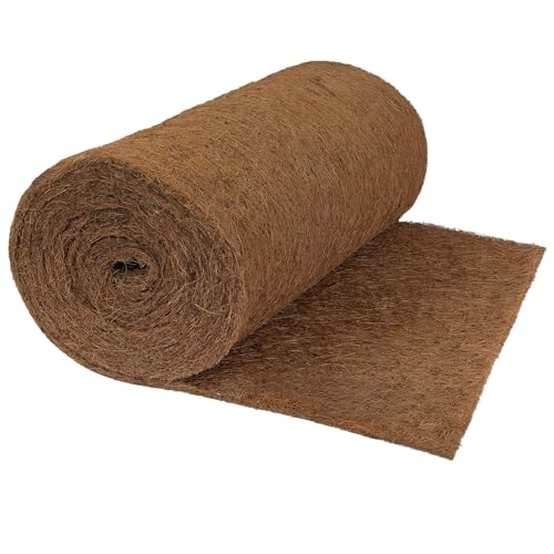 Montafox Kokosmatte 50 cm x 5 m Winterschutz Liner für Pflanzen aus Kokosfasern einseitig Naturlatex beschichtet - Kälteschutz Naturprodukt Garten Haustiermatte
