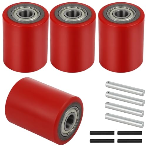 Image of Homaisson 2 Pair Pallet Jack Load Wheels, Manual Pallet Jack Truck Wheels 3 inch x 3.75 inch with Bearings ID 20mm, Pallet Jack and Lift Truck Rear Wheel Replacement(2 Pair)