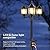 PARTPHONER Outdoor Lamp Post Light with GFCI Outlet, 3-Head Classic Black Light Pole with Glass Panels (3 LED Bulbs Included), Aluminum Waterproof Outside Street Light for Backyard Garden Driveway