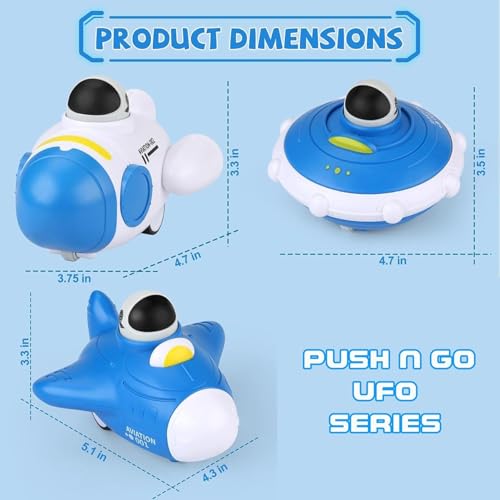 Image of ToyBharat Press N Go UFO Series - Multicolor Realistic Toy, Safe & Non-Toxic - Made in India, Ideal for Kids 1-6 Years, Perfect for Indoor /Outdoor Play & Gifts (Assorted)