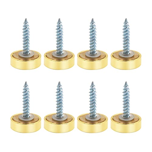 VictorsHome Mirror Screws Decorative Cover Cap Nails Fasteners, Polished Brass Gold, 16mm 8pcs
