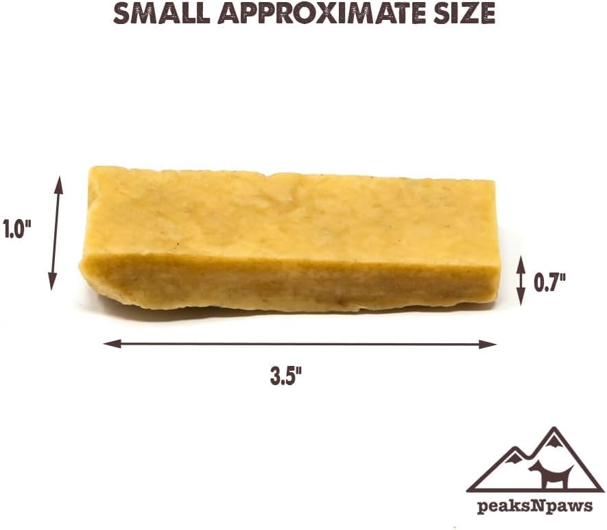 peaksNpaws Yak Cheese Himalayan Dog Chews, High Protein, Natural Dog Treats Small Dogs, Lactose Free Chew Sticks for Aggressive Chewers, Long Lasting Pet Treat for Dogs Under 15 lbs, 3lb Bulk Small