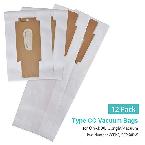 Keepow Vacuum Bags For Oreck Xl Vacuum Cleaner, 12 Pack Type Cc Bags For Oreck Commercial Upright Vacuum Xl2100Rhs, U2000R1, U2000Rb1, U2000Rb2L-1, Part # Ccpk8, Ccpk8Oh, Ccpk8Dw #TOP3
