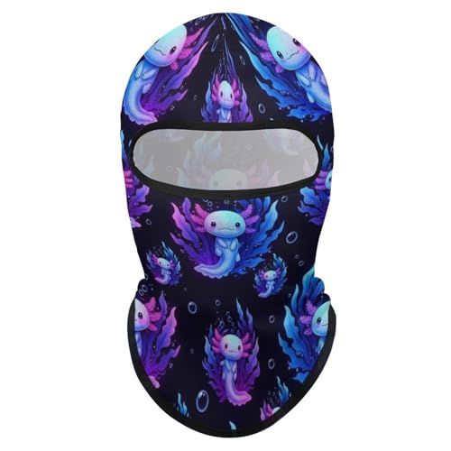 Head Cover Balaclava, Lovely Axolotls Gifts Axolotl, Women Men Fashion Full Face Ski Mask for Sun Protection, Adult Breathable Sun Hood Neck Gaiter for Cycling, Running