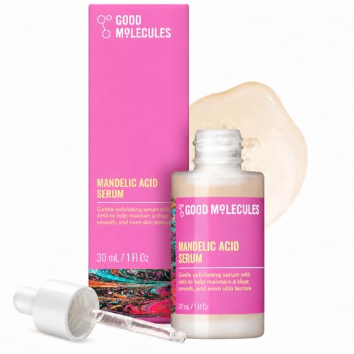 Good Molecules Mandelic Acid Serum - Gentle Face Exfoliator Serum with Ultra Hydrating Hyaluronic Acid - Exfoliating PHAs to Brighten Skin - Skin Care For Face