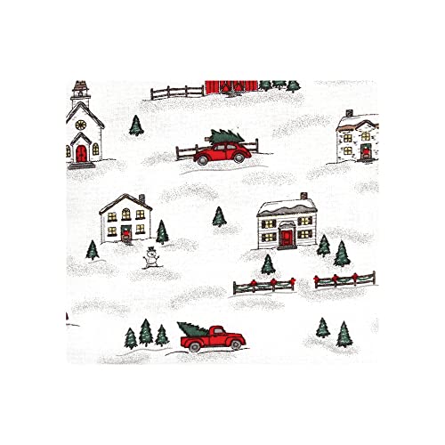 Image of Hudson Baby Unisex Baby Cotton Flannel Receiving Blankets, Christmas Scene, One Size (Pack of 2)
