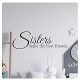 My Vinyl Story - Sisters Make The Best Friends - Large Inspirational Wall Decals for Bedroom Family Nursery Home Decal Quote Word Sayings Sticker Vinyl Decor Removable