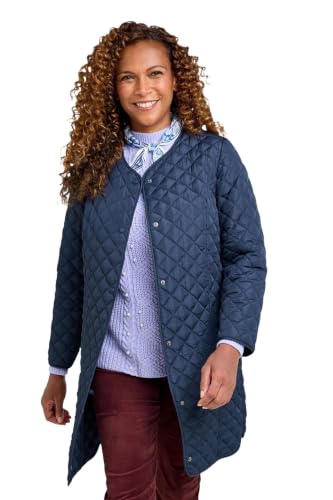 Image of Amber Ladies Longline Lightly Quilted Collarless Popper Fastening Jacket
