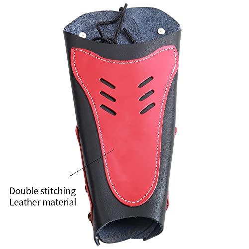 Sopoger Archery Arm Guard Leather Bow Sleeve Forearm Guard Traditional Protective Armguard Bow Shooting Hand Guard Gear For Adult Youth Men Women Hunting Practice (Red) #TOP5