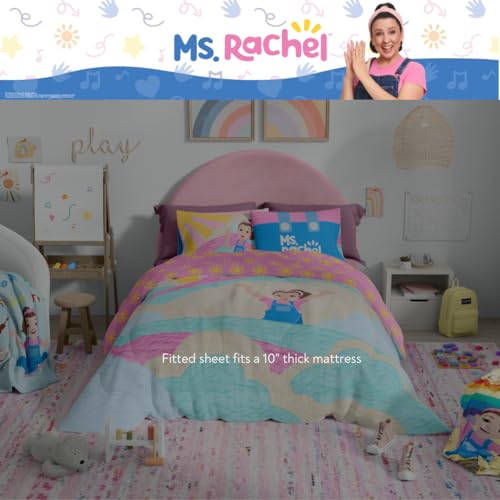 Ms. Rachel Educational Adventures Kids Bedding Super Soft Microfiber Comforter and Sheet Set, 5 Piece Full Size, (Officially Licensed Product) by Franco