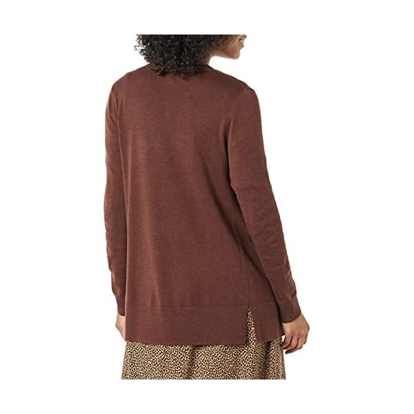 Amazon-Essentials-Womens-Lightweight-Open-Front-Cardigan-Sweater Amazon Essentials Women's Lightweight Open-Front Cardigan Sweater (Available in Plus Size), Dark Chestnut Brown Heather, X-Large