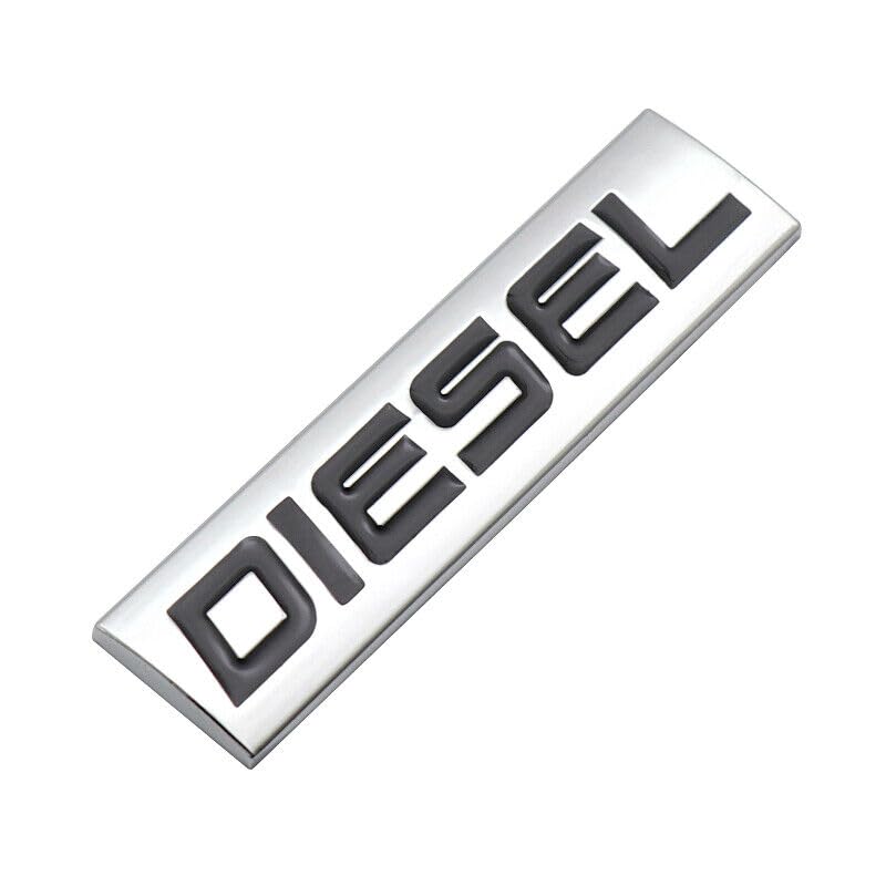 Image of Automaze Diesel Emblem 3D Metal Car Badges Emblems Trunk Rear Fender Emblem compataibe with Tailgate Side Sticker Badge Car Decals (Chrome Color) (Chrome-BLK)