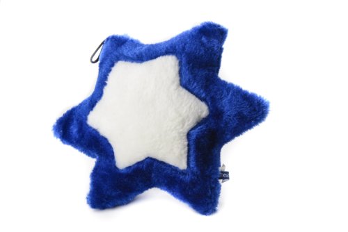 Copa Judaica Chewish Treat Star of David Squeaker Plush Dog Toy, Blue and White