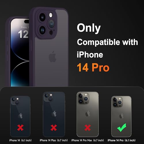 Mootobo for iPhone 14 Pro Case 6.1-Inch, Matte Shockproof Bumper Phone Cover - Image 3