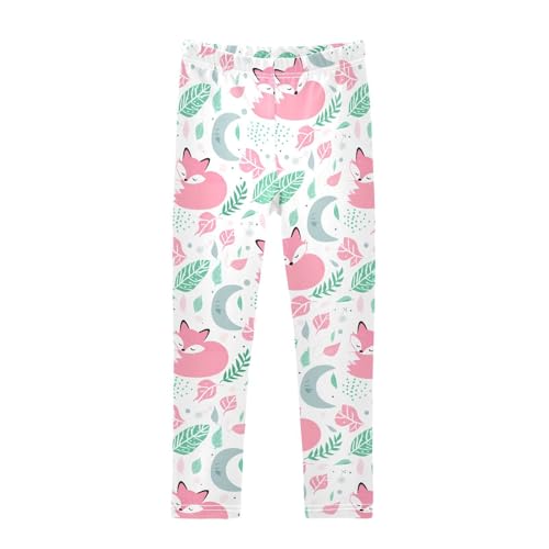 Girls Leggings Size 4T Fox Leaves Soft Stretchy Yoga Pants Tights Girl Clothes for Workout Dance
