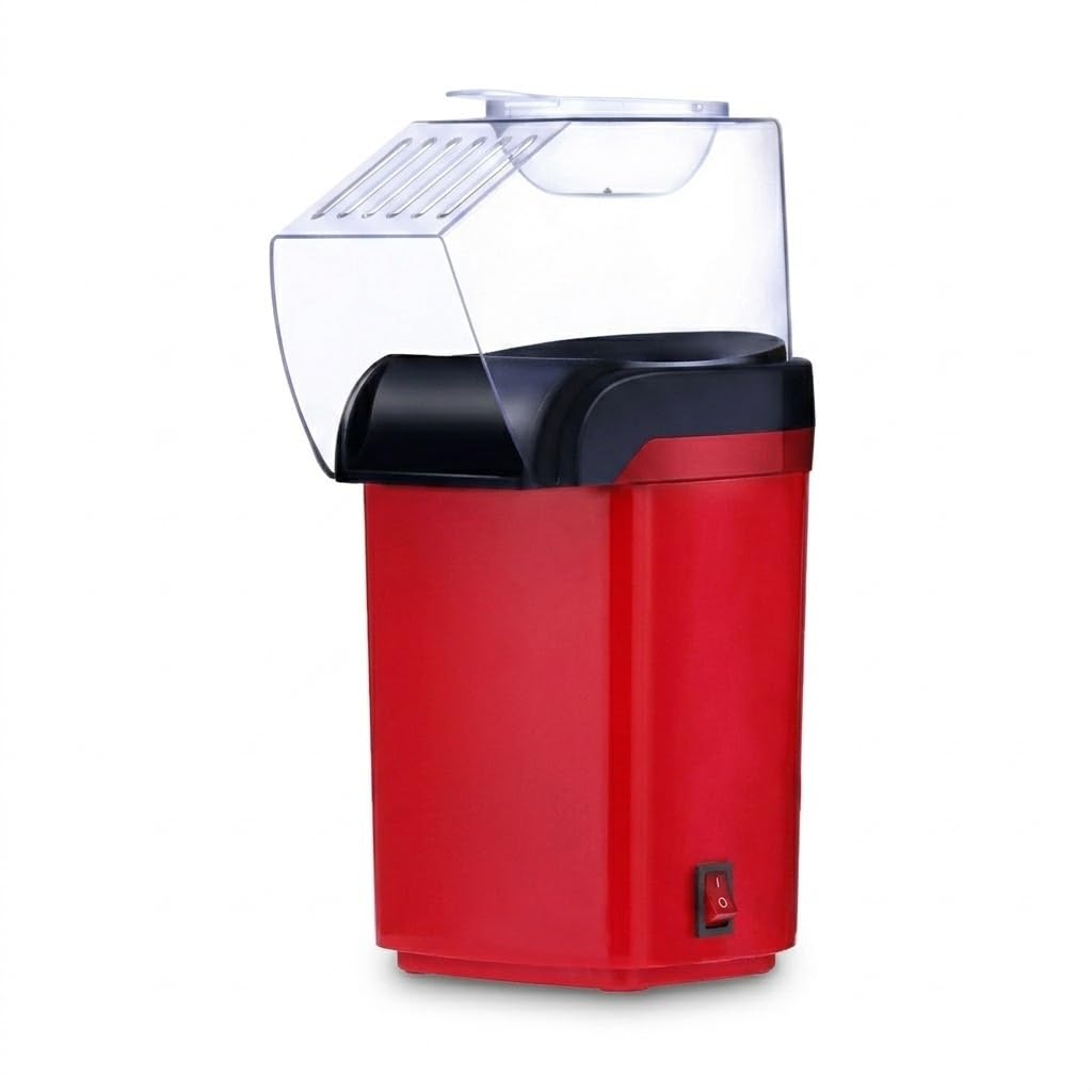 DRUMSTONE (10-Year warrenty of Cracking Crisp) Popcorn Maker Machine for Home | Instant Oil-Free Healthy Snacks for Movie Nights & Kids Birthday Party | Powerful 1200W Hot Air Popper | Red-image-32