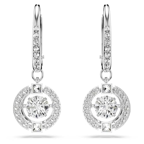 SWAROVSKI Sparkling Dance Necklace and Earrings Jewelry Collection, Rhodium Finish, Blue Crystals, Clear Crystals2