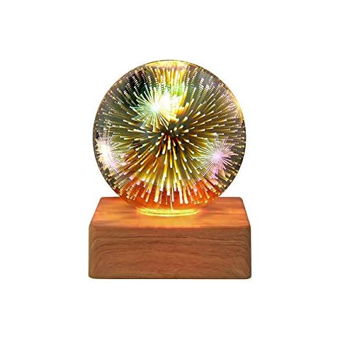 3D Effect Glass, Indoor Lighting Starry Sky Glass Ball Lamp 3D Effect Glass Night Light, LED Glass Ball Table Lamp LED Magic Glass Ball Lamp for Living Room Bedroom Childs Room Cover