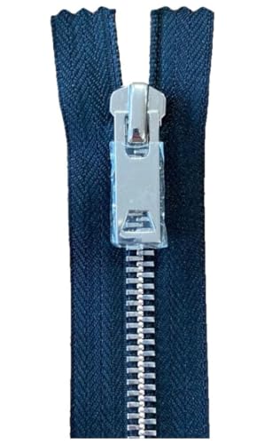 Dientes de metal cerrados de 7 pulgadas, cremallera de aluminio, paquete de 2, perfecto para jeans, ropa, costura, manualidades y accesorios