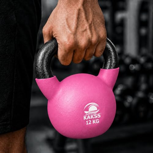 Image of Kakss Half Coating Neoprene Kettlebell (Pink, 12 KG)