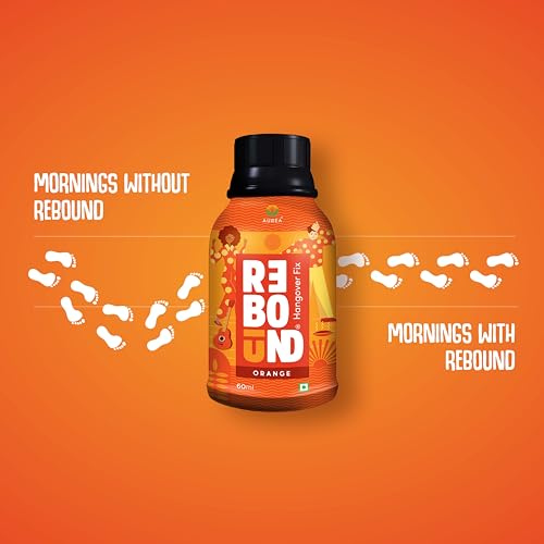 Rebound Orange Flavor Pack Of 6 - Clinically Proven Anti- Hangover Drink | 100% Safe & Vegan | Made With Natural Ingredients | Hangover Free Wake Up Next Day | Pocket Friendly | No Side Effects