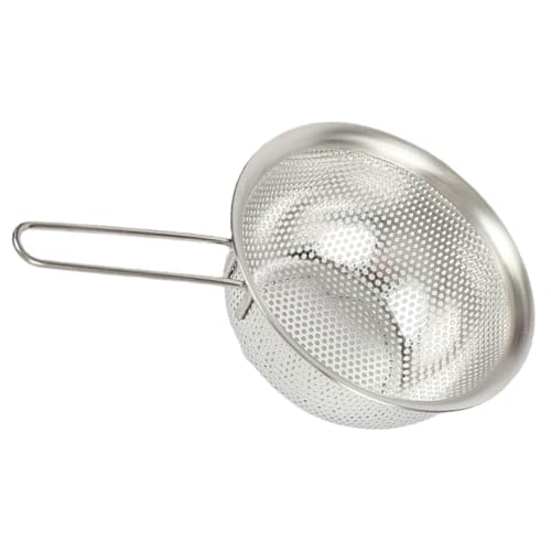 Amosfun Cesta de Drenaje de Acero Inoxidable 201 de 15 CM, Colador de Malla Fina para Frutas y Verduras, Escurridor Práctico para Cocina Doméstica