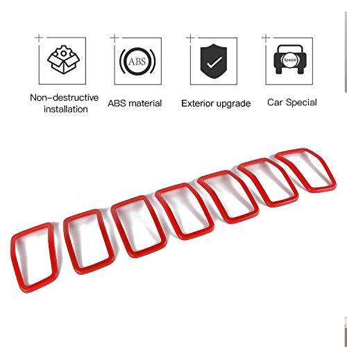 Image of JeCar for Jeep Cherokee Grill Inserts, Front Grille Inserts for 2019-2025 Jeep Cherokee (Red)