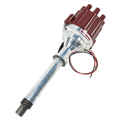 Pertronix D200801 Flame-Thrower Red Cap Plug and Play Red Cap Marine Billet Electronic Distributor with Ignitor II Technology with Red Cap for Chevrolet Small Block/Big Block