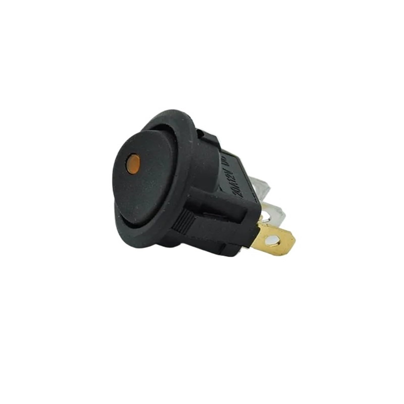 Interruptor basculante redondo 12V con LED amarillo de alta visibilidad y 16A de capacidad