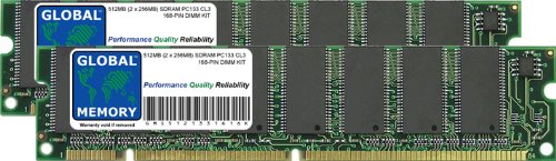 Kit RAM SDRAM PC133 133 MHz 168 PIN DIMM MEMORIA da 512 MB (2 x 256 MB), per kit di batteria YAMAHA DTXTREME III e YAMAHA MOTIF ES6/ES7/ES8
