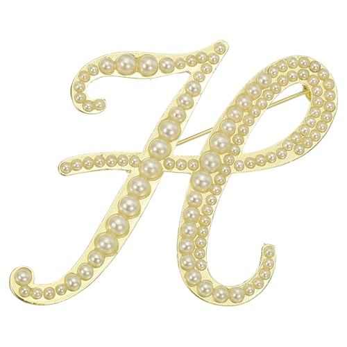 Image of PATIKIL Letter Brooch Pins, Pearl Initial Alphabet Letter Lapel Badges Pin for Women Men Girl Wife Suits Clothes Dress Bouquet Coat Hat Bag Craft Party