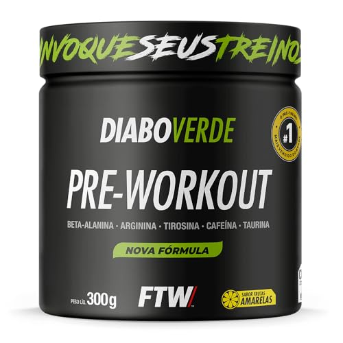 FTW Pré-Treino Diabo Verde em Pó com Cafeína, Aminoácidos Beta‑Al...