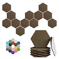Hexagon Acoustic Panels, 12 Pack Self-Adhesive Sound Panels(Coffee Brown)