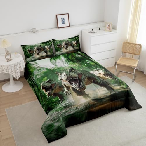 Image of Feelyou Dinosaur Dino Jungle Comforter Set Queen Size Kids Boys Girls Duvet