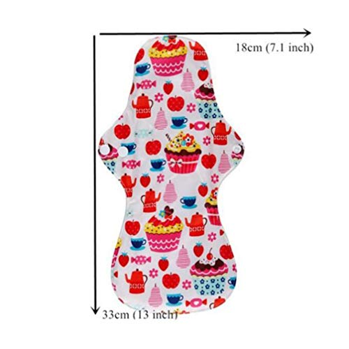 EXCEART 5 Pcs Almofadas SanitÃ¡rias ReutilizÃ¡veis â€‹â€‹CarvÃ£o de Bambu LavÃ¡vel Mama Pano Menstru