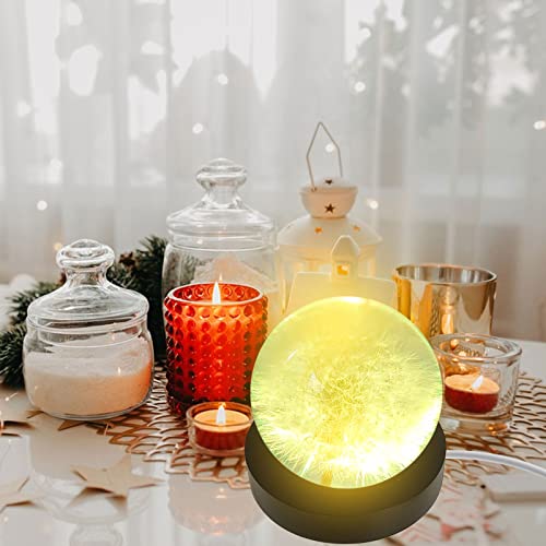 Base per esposizione in legno nero, base con luci