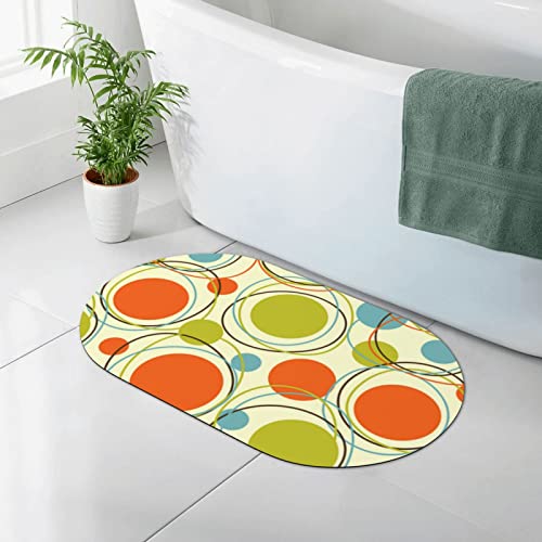 CARRDKDK Tappeto da bagno colorato retrò astratto, in diatomacea, antiscivolo, adatto sotto la porta, tappetino da bagno per doccia, vasca da bagno, doccia, lavandino (50 x 80 cm)