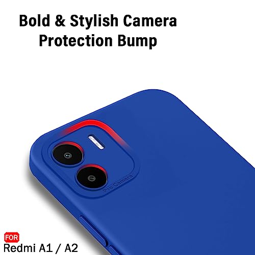 Image of TheGiftKart Liquid Silicon Back Cover Case for Mi Redmi A1 / A2 | Stylish Camera Protection Module | Micro-Fibre Lining Inside | Shockproof Back Cover Case for Mi Redmi A1 / A2 (Silicone, Blue)