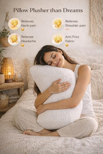 Image of LA VERNE Cooling Gel Infused Pincore Technology Breathable Memory Foam Pillow with 3S Rebound| Cool Gel Cervical Support for Neck & Shoulder Relief (2, White, Queen (U.K. Standard))