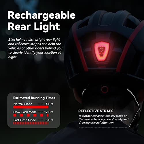 EASTINEAR Adults Bike Helmet with Magnetic Goggle Bicycle Helmet with USB Rechargeable LED Light for Men Women Cycling Helmet with Removable Sun Visor Adjustable Size - Image 6