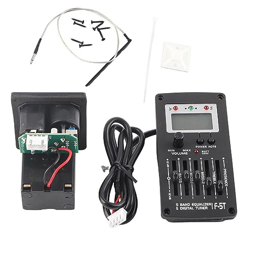 Ecualizador de 5 bandas F‐5T con afinador y captador para guitarra acústica, accesorio musical miniatura 2