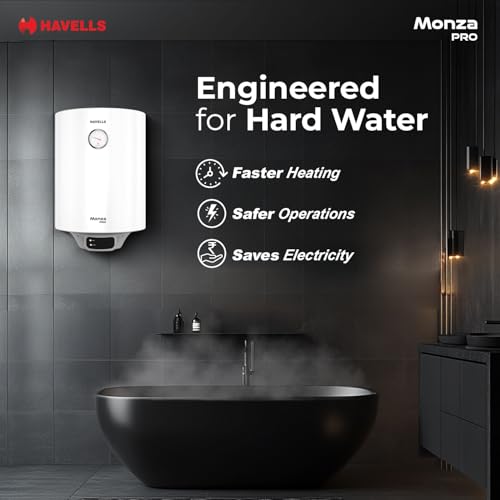 Image of Havells Monza Pro 15L Storage Water Heater(Geyser)|Faster Heating|Safer to use|Saves electricity|Engineered for Hard Water|Endurashield Coated Anti Rust Tank|Whirlflow Technology|High Rise suitable