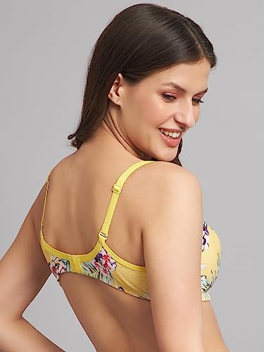 Image of Women's Cotton Floral Printed Lightly Padded Full Coverage Non-Wired T-Shirt Bra