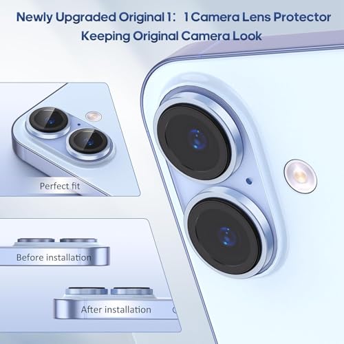Image of CLITZ for iPhone 17 Camera Lens Protector Original Individual Lens Screen Protector | 9H Hardness, Scratch-Resistant, Case Friendly (Blue)