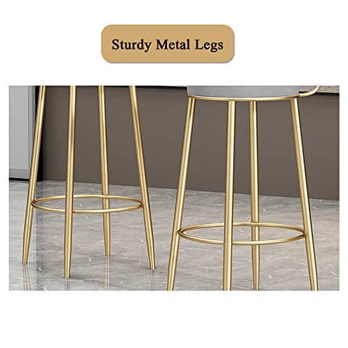 Tabourets de bar de petit déjeuner chaises rembourrées avec dossier - 6