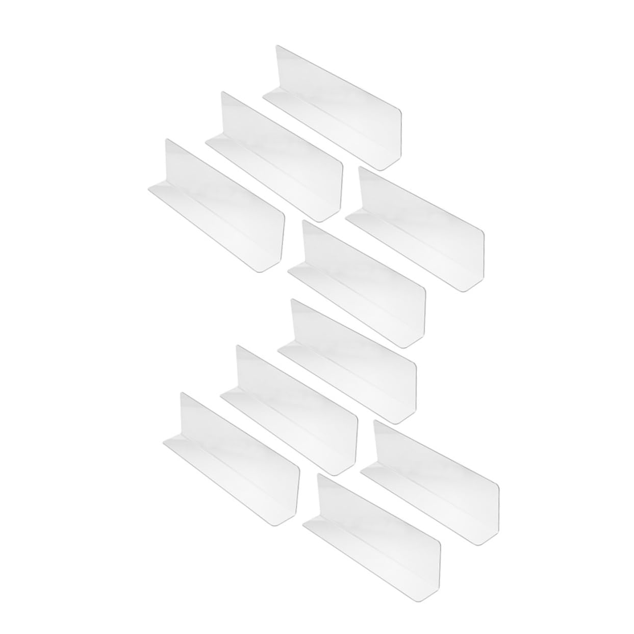 Ciieeo 20pcs L-Shaped Separator Clear Shelf Dividers Closets Clear Shelf Separators Cabinet Shelf Storage Shelves for Cabinets Small Supermarket Shelf Dividers Transparent Thick Plastic