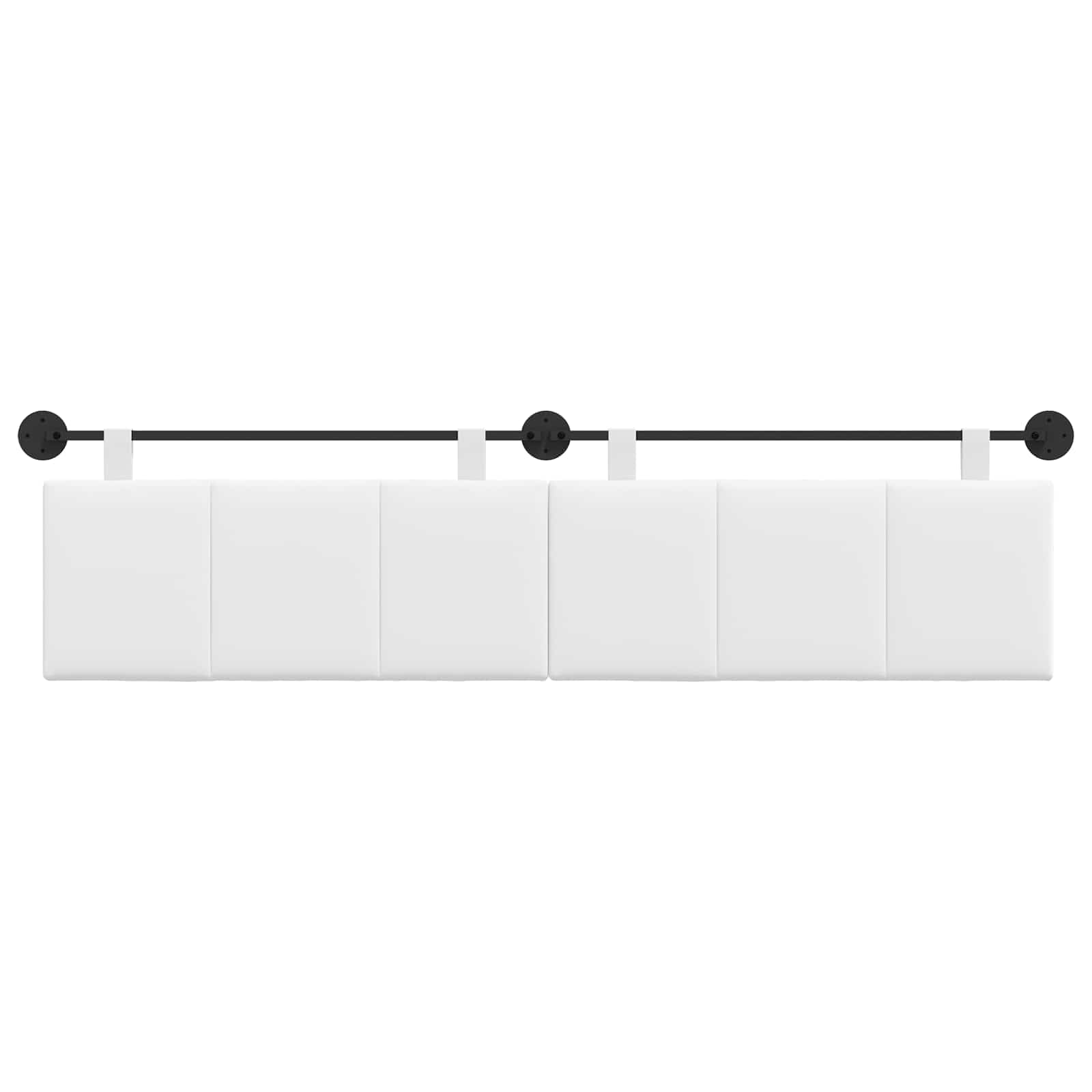 Tête de lit suspendue blanche - Panneau mural rembourré en tissu pour une largeur totale de 210 cm - Tête de lit moderne avec kit de montage mural et sangles réglables pour chambre à coucher